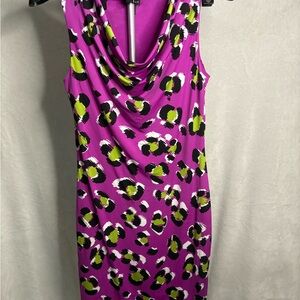 Worthington Purple and Green Patterned Dress